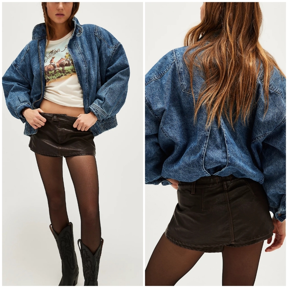 Free People We The Free Gallivanting Vegan Skort/Chocolate NWT